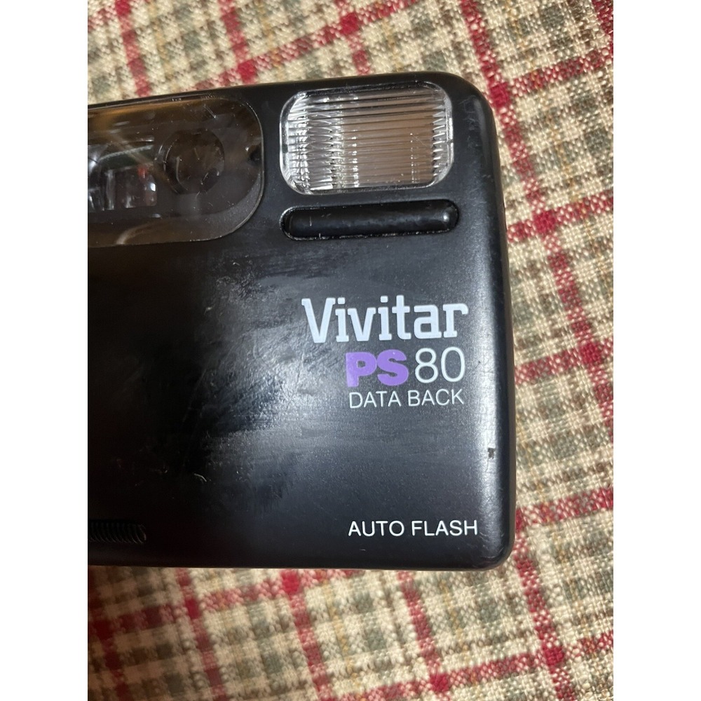 VIVITAR PS80 Data Back Auto Focus Flash Camera 35mm Teated Works - Picture 2 of 6